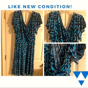 Gorgeous Blue/Green Like New Dress - 18W with flattering features